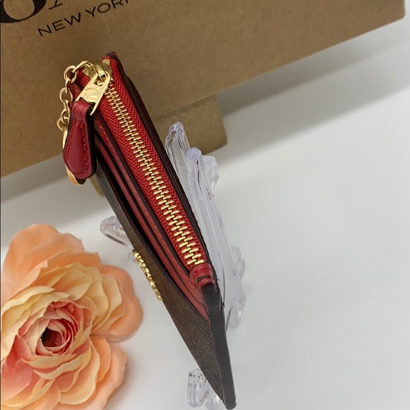 Mini Skinny Id Case In Signature Canvas Im/Brown T - Picture 8 of 16